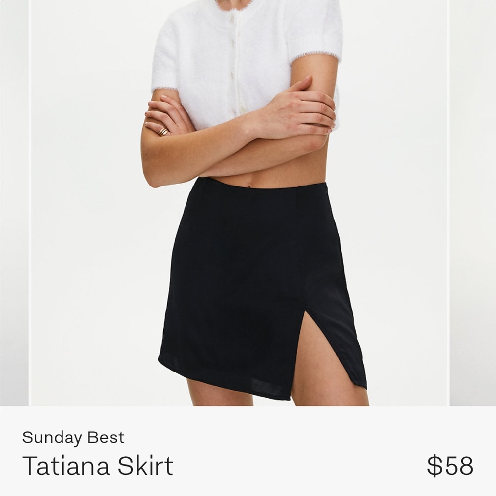 Sunday Best Aritzia Tatiana satin skirt